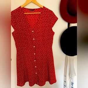 Shein red and white heart dress